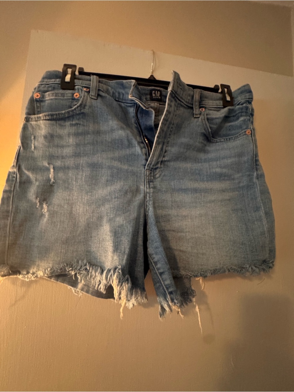 GAP Distressed Light Blue Denim Cutoff Shorts